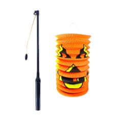 Lampión Halloween tekvica 15 cm so svietiacou paličkou 40 cm