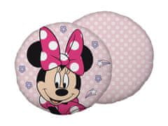 Jerry Fabrics Tvarovaný mikroplyšový vankúšik Minnie Dots Polyester, priemer 40 cm