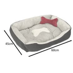 MG Dog Bed pelech pre psy a mačky 60x45cm, sivá čierna