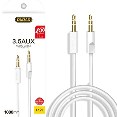 DUDAO DUDAO AUX KÁBEL MINI JACK 3,5 MM 1 M 3-PÓLOVÝ STEREO BIELY (L12S BIELY)