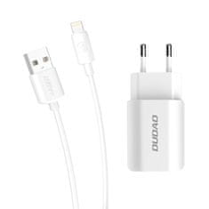 DUDAO DUDAO EU NÁSTENNÁ NABÍJAČKA 2X USB 5V/2,4A + BIELY LIGHTNING KÁBEL (A2EU + LIGHTNING BIELY)