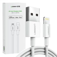 Ugreen UGREEN KÁBEL USB - LIGHTNING MFI 2M 2,4A BIELY (20730)