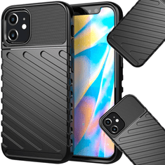 HURTEL THUNDER CASE, FLEXIBILNÉ PANCIEROVÉ PUZDRO, KRYT NA IPHONE 12 MINI, ČIERNY