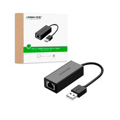 Ugreen UGREEN EXTERNÁ SIEŤOVÁ KARTA RJ45 - USB 2.0 100 MBPS ETHERNET ČIERNA (CR110 20254)