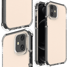 HURTEL PRUŽNÉ GÉLOVÉ PANCIEROVÉ PUZDRO SPRING ARMOUR S FAREBNÝM RÁMOM PRE IPHONE 12 MINI, ČIERNE