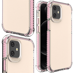 HURTEL PRUŽNÉ GÉLOVÉ PANCIEROVÉ PUZDRO SPRING ARMOUR S FAREBNÝM RÁMOM PRE IPHONE 12 MINI RUŽOVÉ