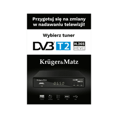 shumee Plagát Kruger&Matz DVB-T2 tuner