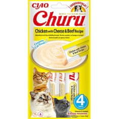 Inaba Churu cat snack kura, syr a hovädzie príchuťou 4x 14g