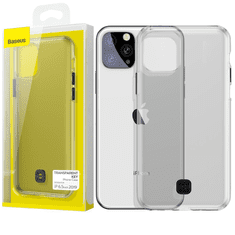 BASEUS VYSTUŽENÉ PUZDRO BASEUS TRANSPARENT KEY S GÉLOVÝM RÁMOM PRE IPHONE 11 PRO MAX ČIERNE (WIAPIPH65S-QA01)