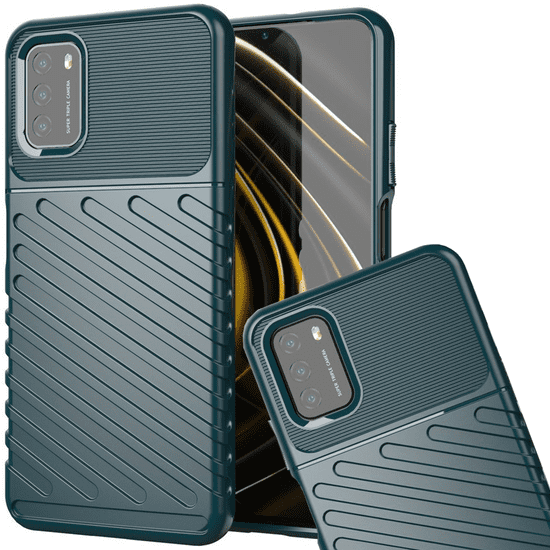 HURTEL THUNDER CASE FLEXIBILNÝ PANCIEROVÝ KRYT PRE XIAOMI POCO M3 / XIAOMI REDMI 9T ZELENÝ