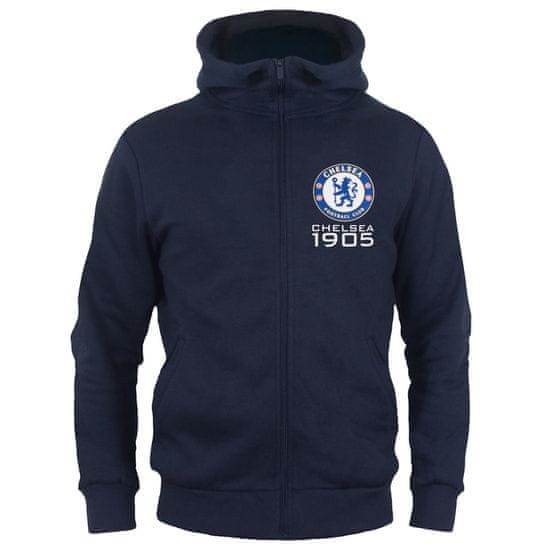 FAN SHOP SLOVAKIA Detská mikina Chelsea FC, tmavo modrá, kapucňa, zips