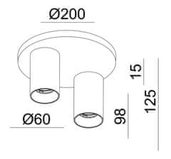 Light Impressions Deko-Light stropné prisadené svietidlo - Can Tilt okrúhle, 2x 7,5 W GU10, čierna 348254