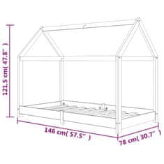 Vidaxl Detský posteľný rám 70x140 cm borovicový masív