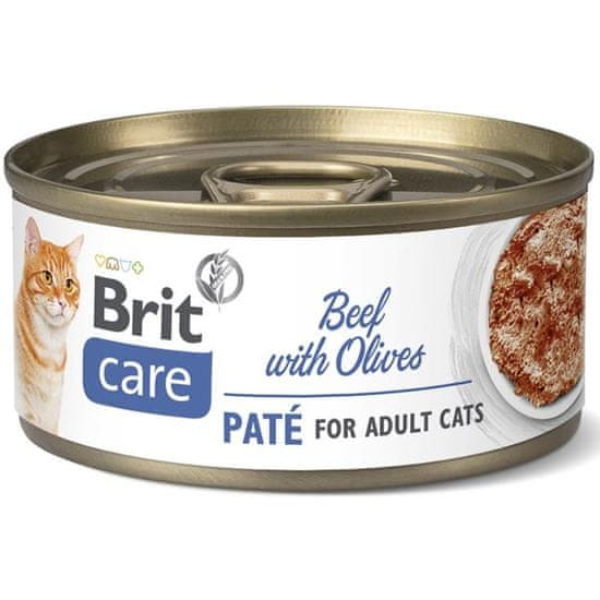 Brit Konzerva Care Cat hovädzie s olivami, päté 70g