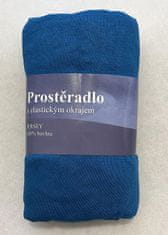 Jerry Fabrics Prestieradlo Jersey Modrá Bavlna, 90/200 cm