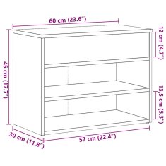 Petromila vidaXL Lavica na topánky staré drevo 60x30x45 cm kompozitné drevo