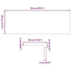 Petromila vidaXL Schodiskové stupne 4 ks tmavohnedá 70x30x2 cm dubový masív