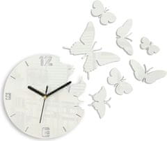 ModernClock 3D nalepovacie hodiny Butterflies biele