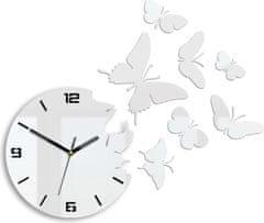 ModernClock 3D nalepovacie hodiny Butterfly biele