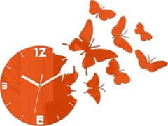 ModernClock 3D nalepovacie hodiny Butterfly oranžové