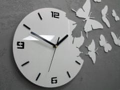 ModernClock 3D nalepovacie hodiny Butterfly biele