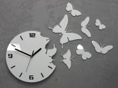 ModernClock 3D nalepovacie hodiny Butterfly biele