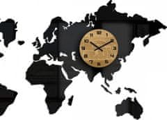 ModernClock 3D nalepovacie hodiny Continents čierne