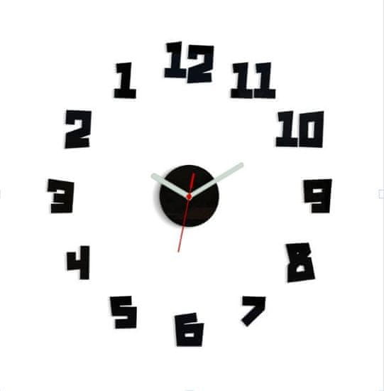 ModernClock 3D nalepovacie hodiny Crazy čierne