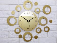 ModernClock 3D nalepovacie hodiny Ring zlaté