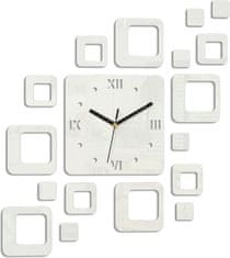 ModernClock 3D nalepovacie hodiny Roman Quadrat biele