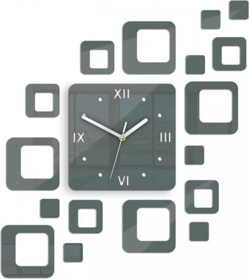 ModernClock 3D nalepovacie hodiny Roman Quadrat tmavosivé