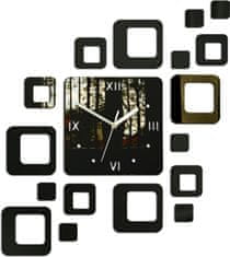 ModernClock 3D nalepovacie hodiny Roman Quadrat wenge