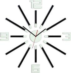 ModernClock 3D nalepovacie hodiny Sheen čierno-biele