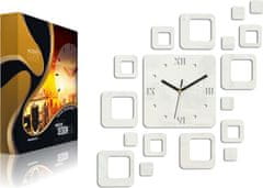 ModernClock 3D nalepovacie hodiny Roman Quadrat biele