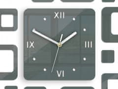 ModernClock 3D nalepovacie hodiny Roman Quadrat tmavosivé