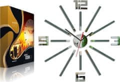 ModernClock 3D nalepovacie hodiny Sheren sivé