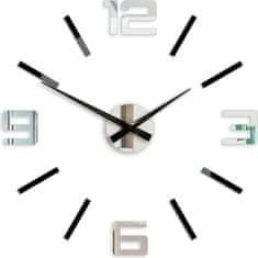 ModernClock 3D nalepovacie hodiny strieborné XL