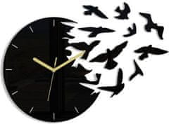 ModernClock 3D nalepovacie hodiny Swallows čierne