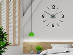 ModernClock 3D nalepovacie hodiny Will sivo-čierne