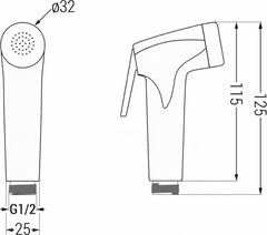 Mexen Bidetová spŕška rukoväť R-76 čierna