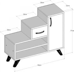 Hanah Home Botník Retro 90x77 cm dub zafírový