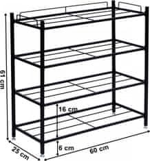 TZB Stojan na topánky Viena 4 čierny