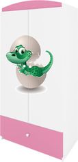 Kocot kids Detská skriňa Babydreams 90 cm dinosaurus ružová