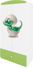 Kocot kids Detská skriňa Babydreams 90 cm dinosaurus zelená