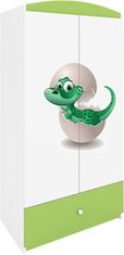 Kocot kids Detská skriňa Babydreams 90 cm dinosaurus zelená