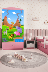 Kocot kids Detská skriňa Babydreams 90 cm safari ružová