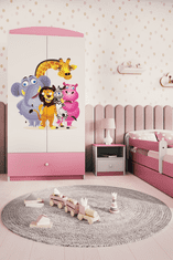 Kocot kids Detská skriňa Babydreams 90 cm ZOO ružová