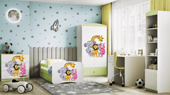 Kocot kids Detská skriňa Babydreams 90 cm ZOO zelená