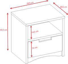 Kocot kids Klasický detský nočný stolík 39,5 cm biely