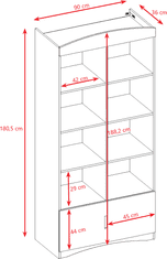 Kocot kids Detský regál Classic 90 cm biely